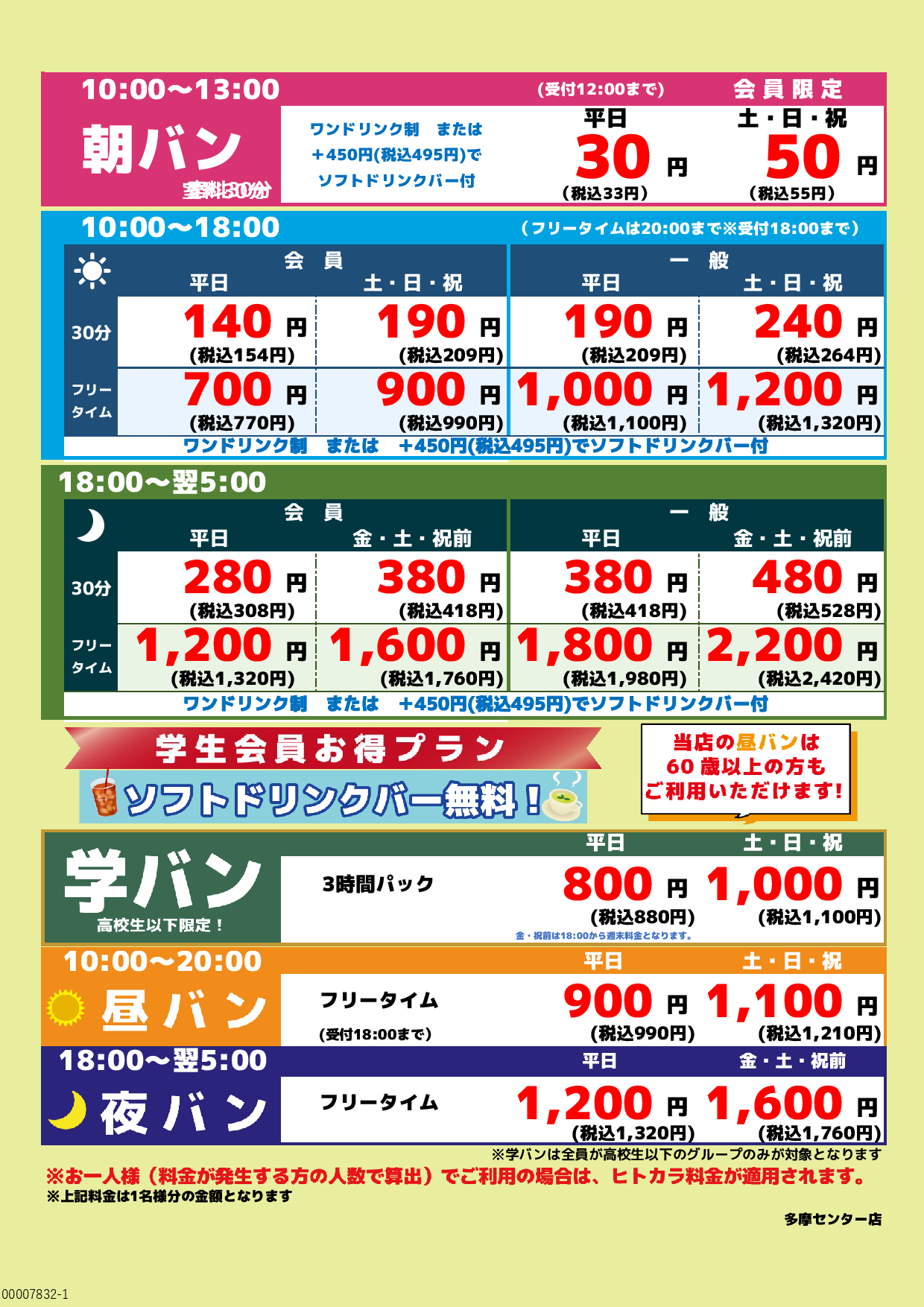 基本料金表