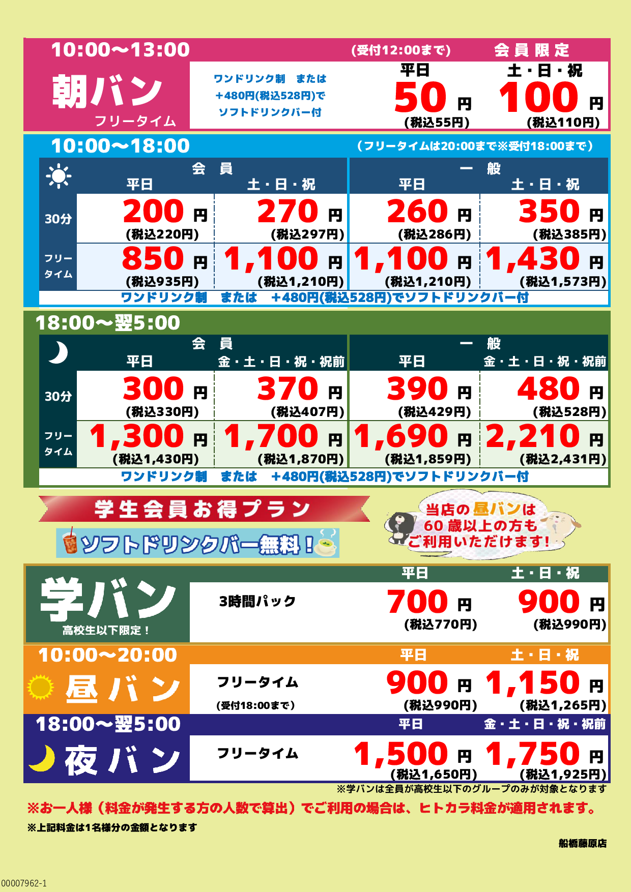 基本料金表