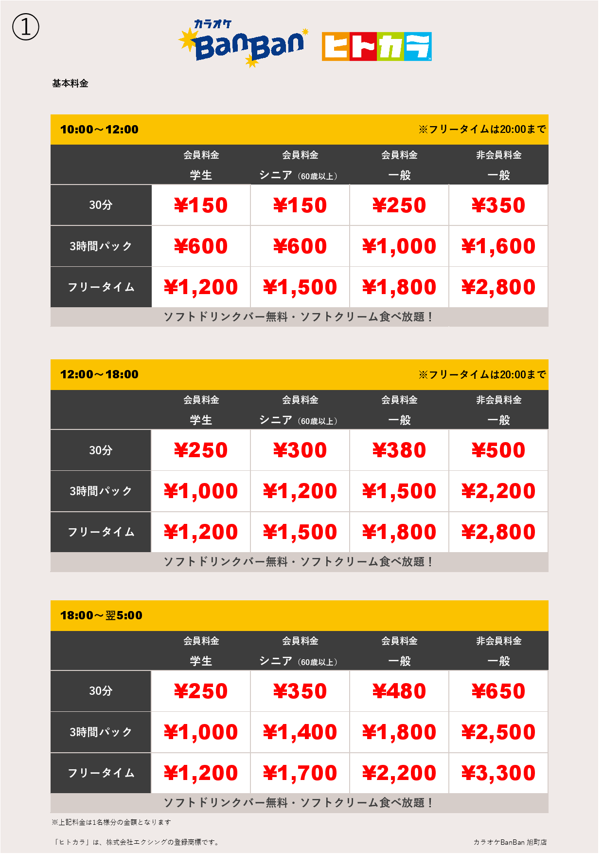 ①ヒトカラ表