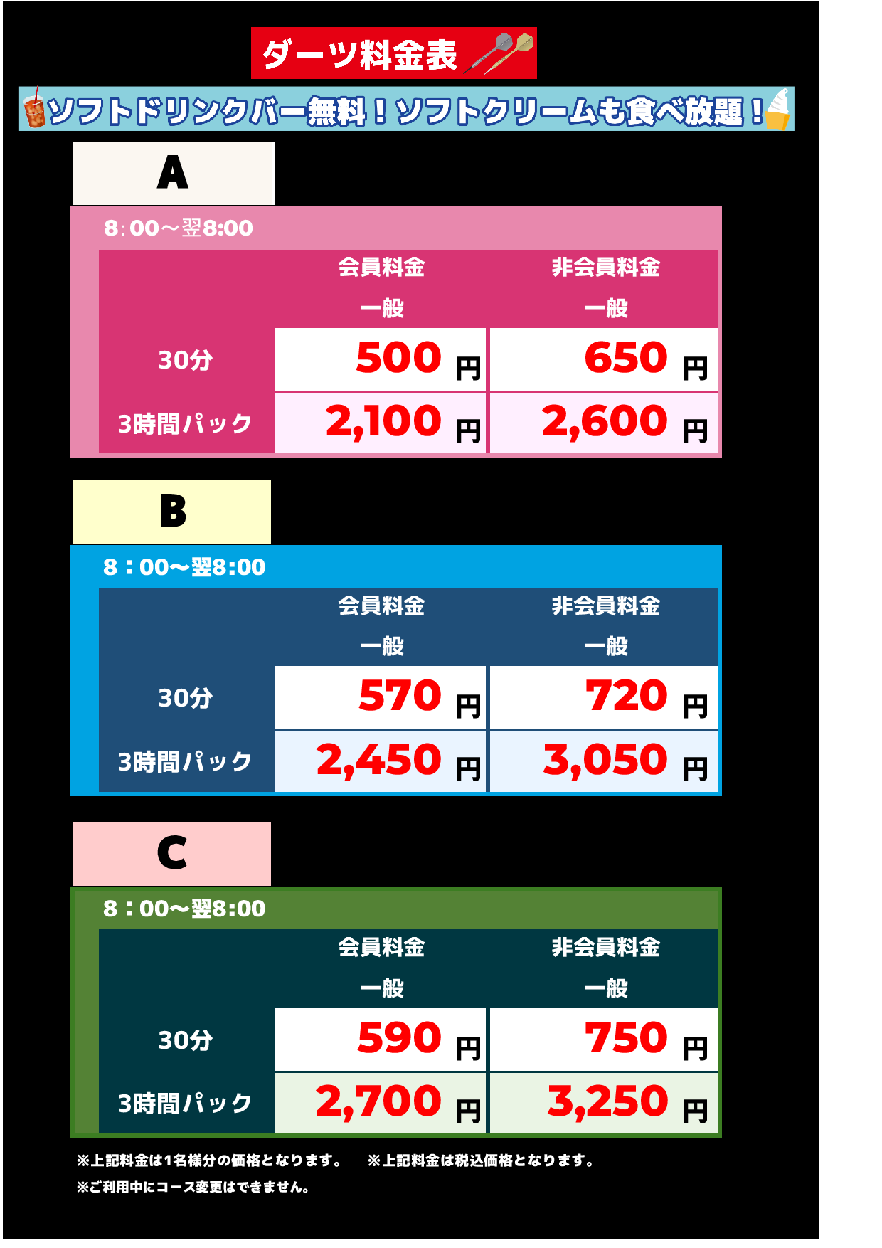 アミューズメント表