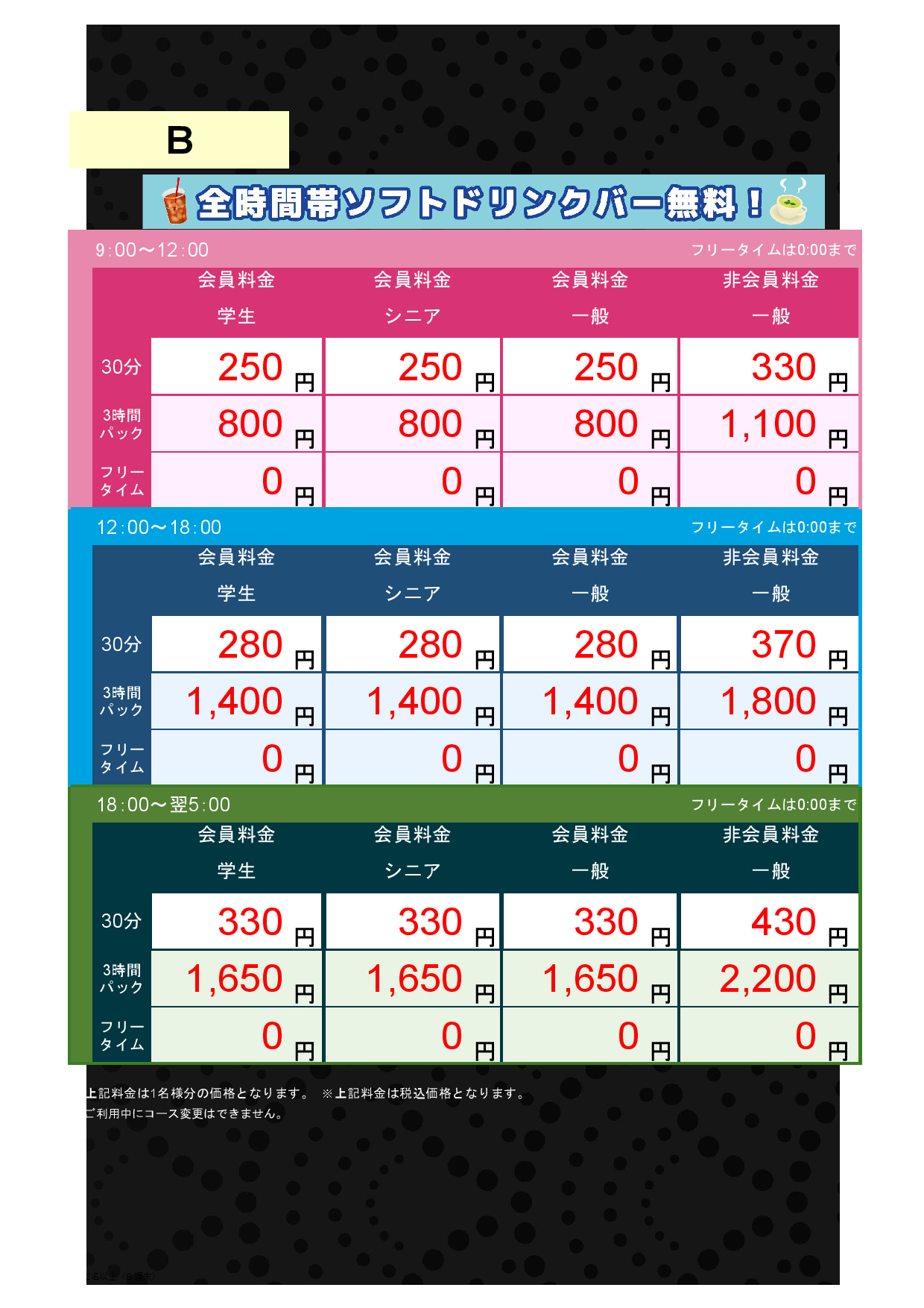 アミューズメントB表