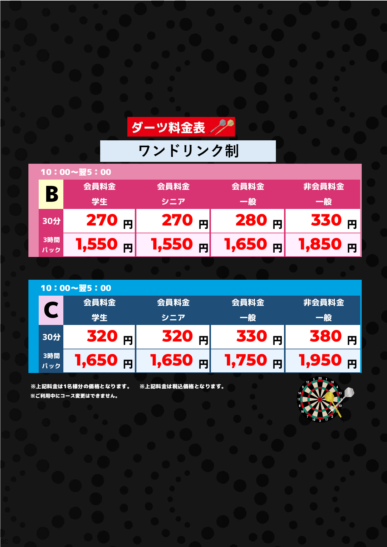 アミューズメント表