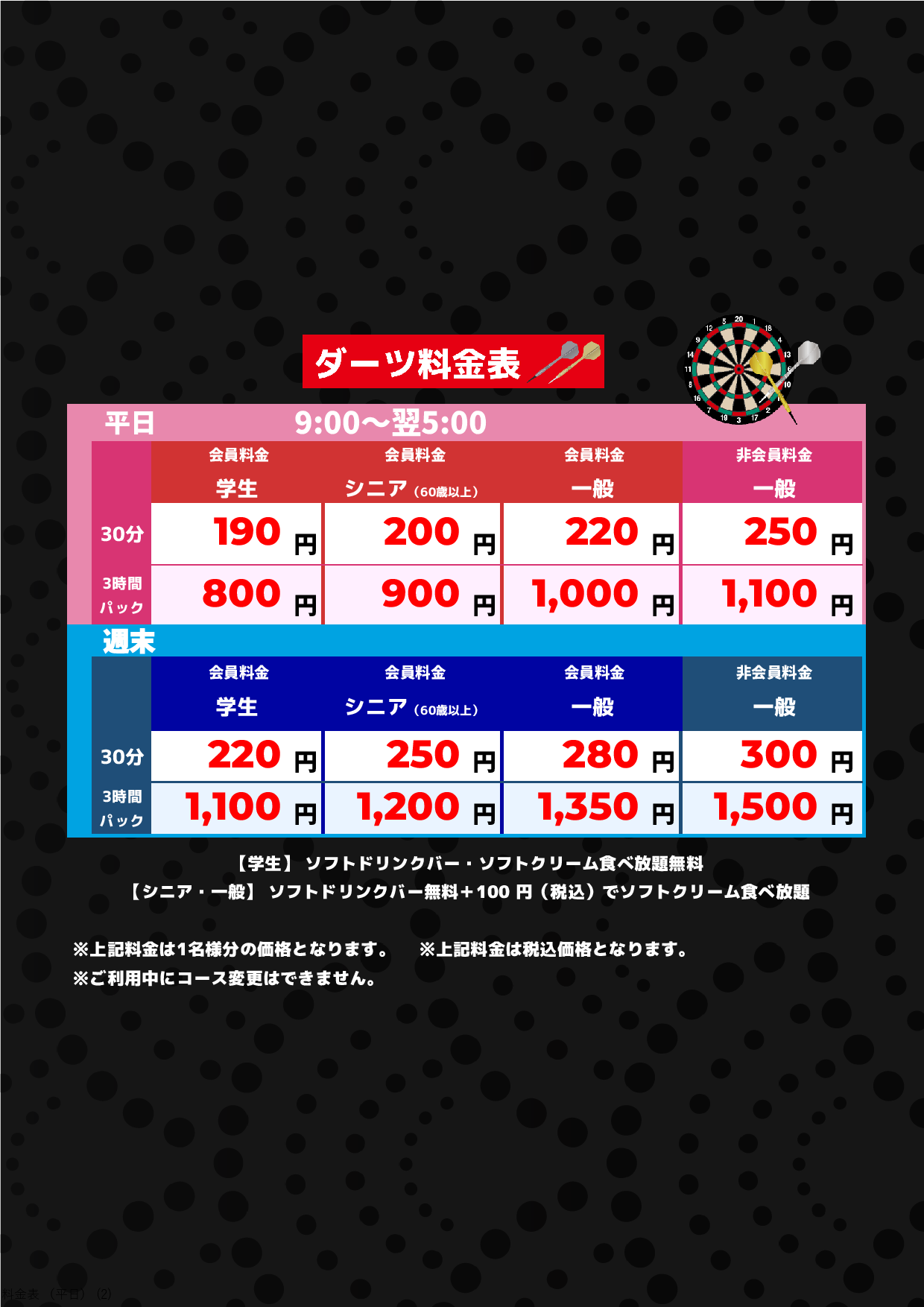 アミューズメント表